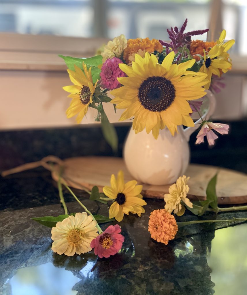 Natural Fall Florals displayed lose on a countertop