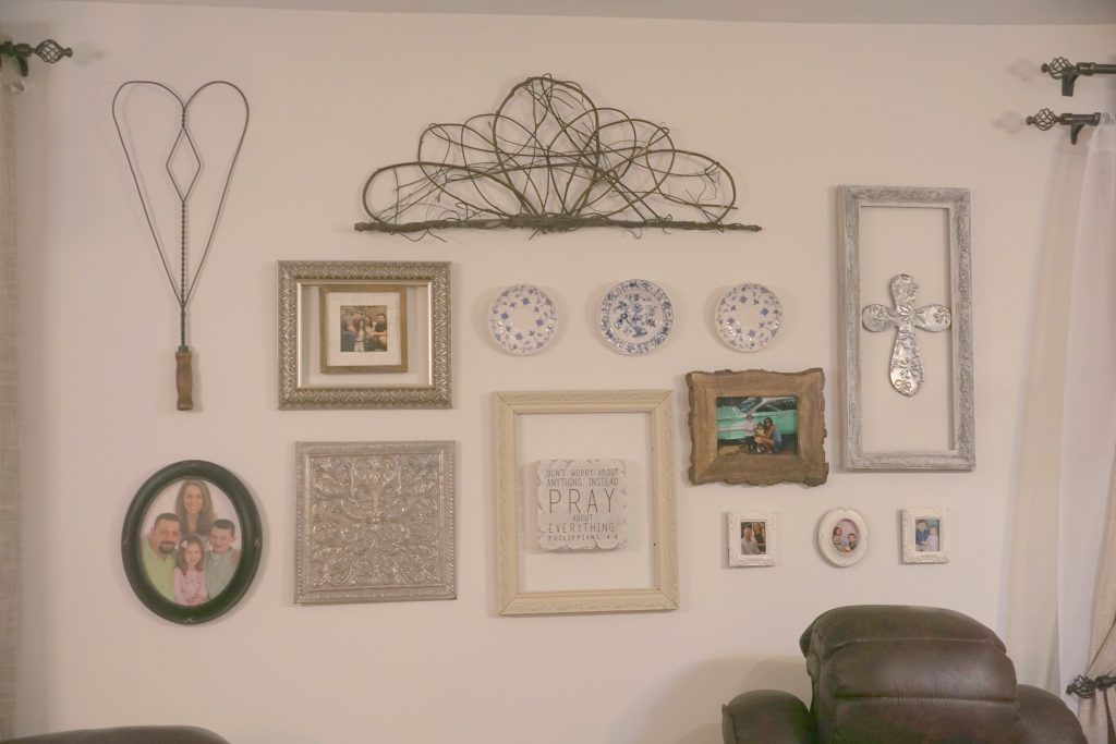 Living Room Gallery Wall with Thrift Items with What You Love