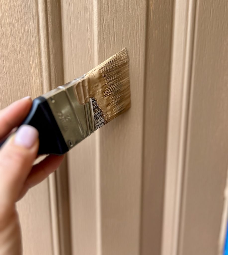 painting front door to look like faux wood